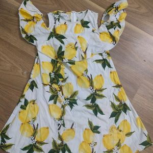 Lemon Printed Cool Summer Dree