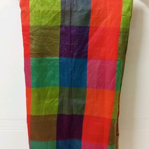 Multicolor Saree in good condition without blouse.