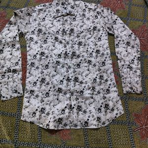 Elegant White Floral Print Shirt for men