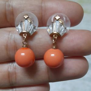 Stylish Crown Earrings in Orange