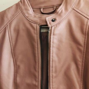 Dull Pink leather Jacket Never Worn