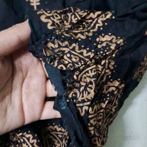 Sharara Black With Golden Prints