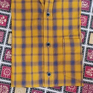 Mustard Blue Check Shirt