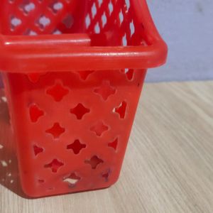 Plastic Red Cutlery Holder For Home