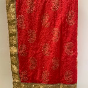 Silk Saree With Gold Colour Border