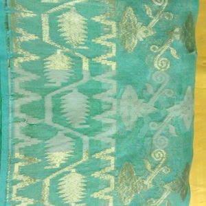 Seagreen Baluchari Saree