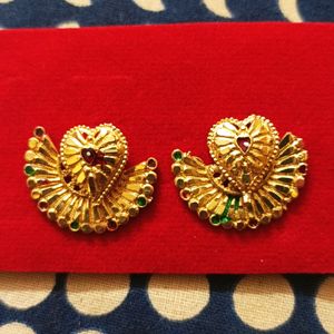 Handicraft Golden Silver Earring Set Of 2