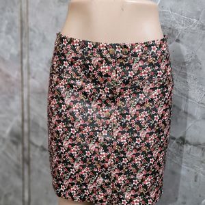 Multi Printed PU Skirt