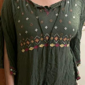 Butterfly Sleeves Short Kurti Top