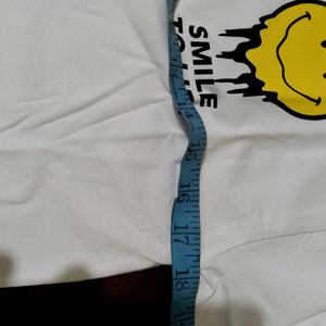 White Smiley Crop Tshirt