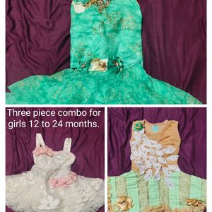 3 Dress Combo For Baby Girls ( Party & Fastival )