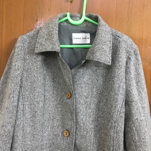 Lightweighted grey woollen jacket cum coat for siz