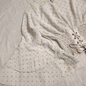 Polka Dot Flare Sleeves Top