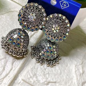 Peacock Jhumka Earrings