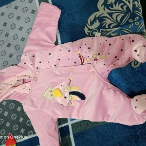 Baby Girl Winter Wear Pink Romper