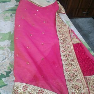 Beautiful Pink And Cream Saree