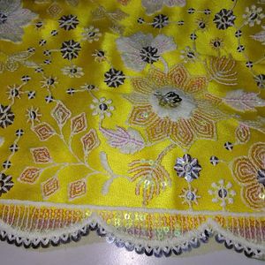 Flower Work Haldi Saree