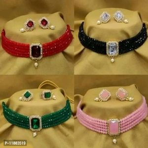 Stylish Artificial Stone Choker Jewelry Sets Combo