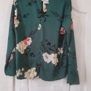 Harpa Green Floral Printed Top