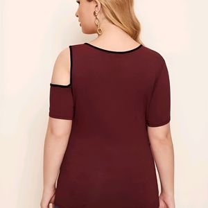 Asymmetrical maroon top