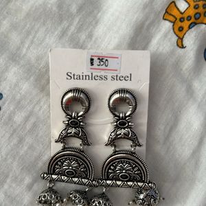 New Silver Oxidised Earrings