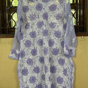 Purple Kurti Chikankari