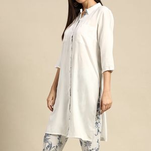 White Kurta Set With Pant For Beautiful Wearing