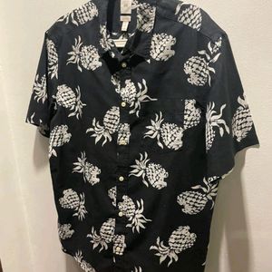 H&M black Pineapple Printed Floral Shirt