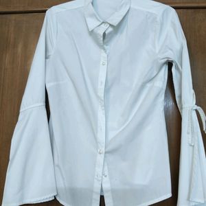 White Shirt With Stylish Sleeves