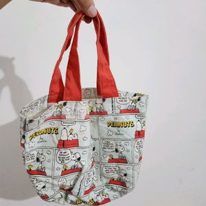 Cute Comic Themed Canvas Carry Hand Bag