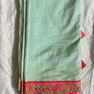 Parrot Green Saree