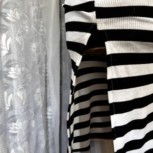 Black And White Stripe Bodycon Dress