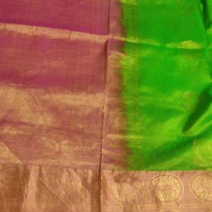 Green And Pink Silk Saree