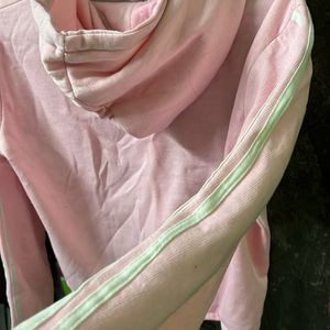 Trendy Pink Cropped Hoodie with Drawstrings