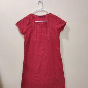 Red Short Sleeves Kurti In Size M