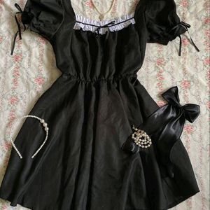 Korean Style Puff Sleeves Dress