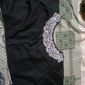 Embroidery Black Blouse