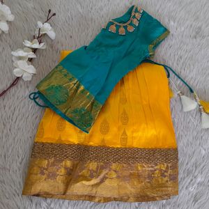 Green & Yellow Ethnic Skirt ( Girls Clothing)