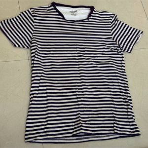 Purple And White Striped Tee