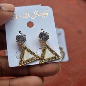 MOP & AD Studded Korean Earrings