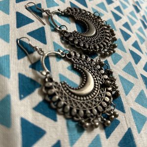 Oxidised Silver Chandballiyan Jhumki