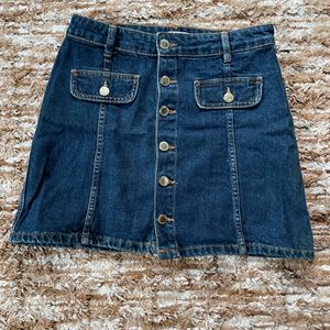 Front Bottom Denim Skirt