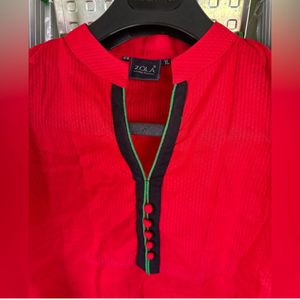 Zola Red Cotton Top