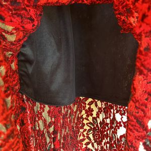 Red And Black Lace Dress