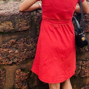 Red Button Up Dress