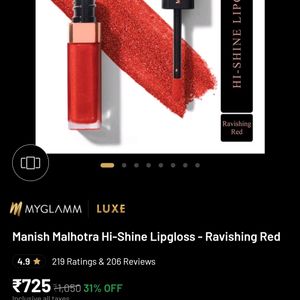 Manish Malhotra Lip gloss (Ravishing Red)