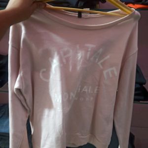 Pink H&M Hoodie Sweatshirt Full sleeve