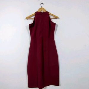 Casual Maroon Bodycon Dress