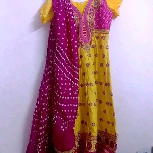 Long Cotton Kurthi With Duppatta