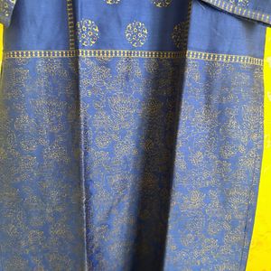 Chanderi Cotton Blue Kurta